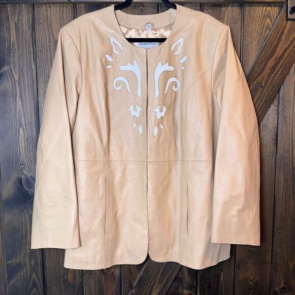Pamela McCoy Leather Coat Blazer - Picture 1 of 6